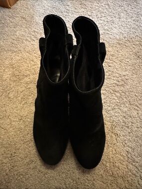 BCBG Black Suede Ankle Booties